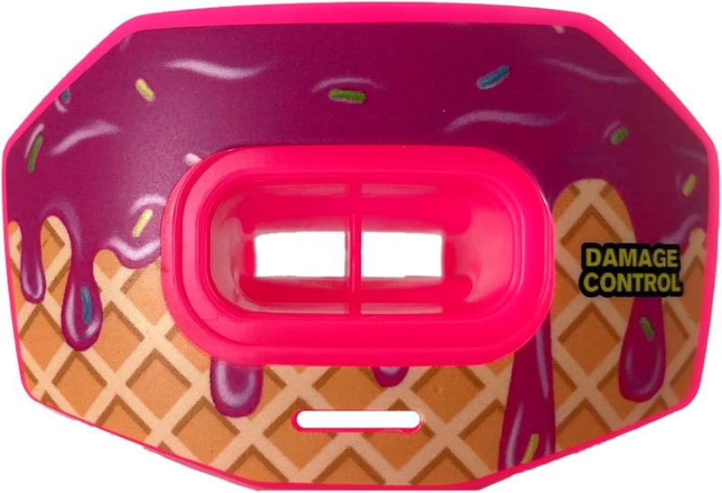 DAMAGE CONTROL Youth Football Mouth Guard – Breathable No Boil Mouthpiece, Protects Lips & Teeth, Works with Braces, Includes Helmet Strap – Sports Gear & Accessories (Brain Freeze) - Image 1